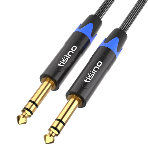 1/4 Inch TRS Cable, Quarter Inch 1/4 TRS Balanced Stereo Audio Cable Male to Male Pro Interconnect Cable Guitar Cable, Nylon Braid - 3 FT